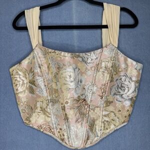 Floral Tapestry Corset Top Bustier Romantic Fairy Regency Ren Fair Coquette Sz L